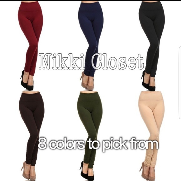 High Waisted Fleece Lined Leggings OS - Picture 2 of 3